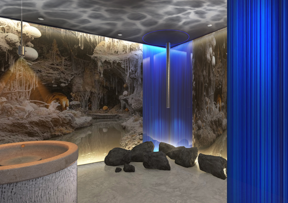 cmia Innenarchitektur Museum Geopark Stadt LeunDesign Konzept mit modernem Mineralwasser-Brunnen – innovative Ausstellungsgestaltung, zeitgemäßes Interior Design und künstlerische Raumkonzepte