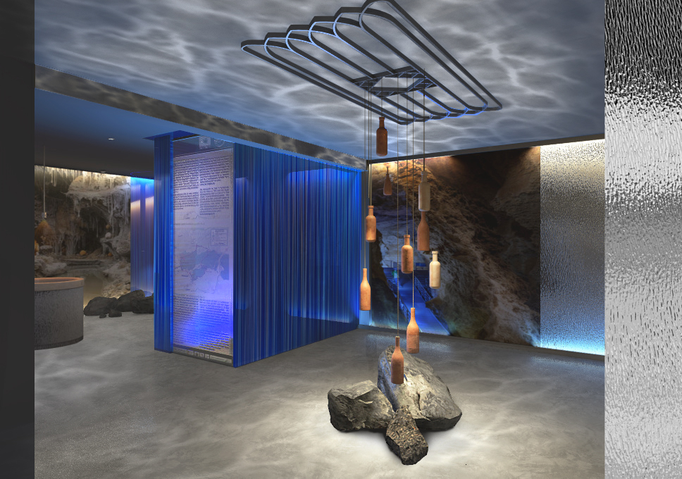 cmia Innenarchitektur Museum  Geopark Stadt Leun Design Konzept mit modernem Mineralwasser-Brunnen – innovative Ausstellungsgestaltung, zeitgemäßes Interior Design und künstlerische Raumkonzepte